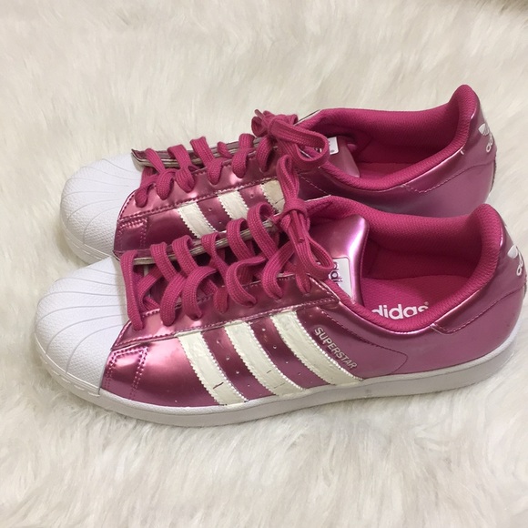 adidas superstar pink metallic